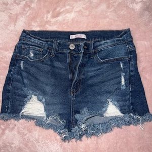 High Rise Denim Jean Shorts